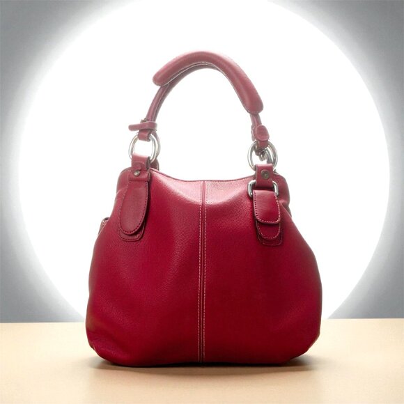 Tignanello Brick Red Leather Boho Purse | Shoulder Bag | Bohemian Satchel - Picture 11 of 11